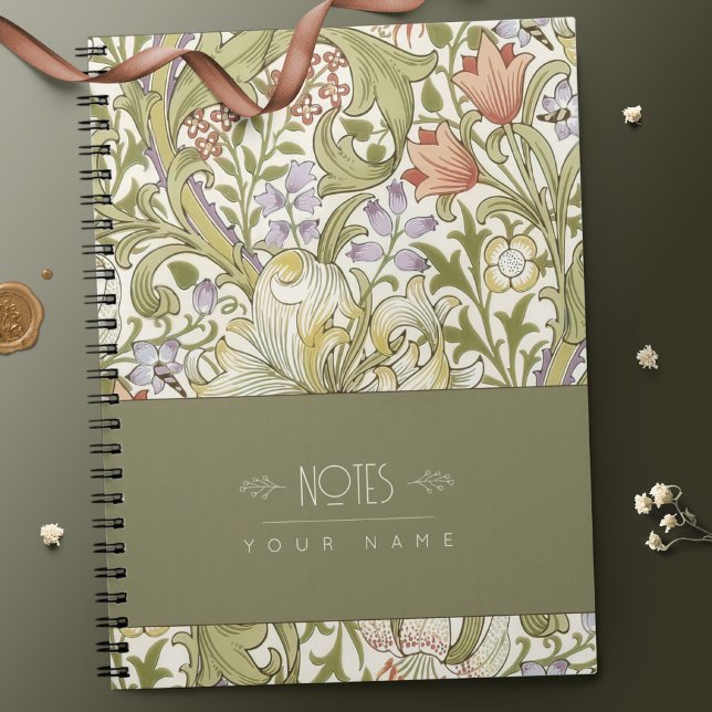 William Morris Lily Art Nouveau Floral Pattern Notebook (Creator Uploaded)