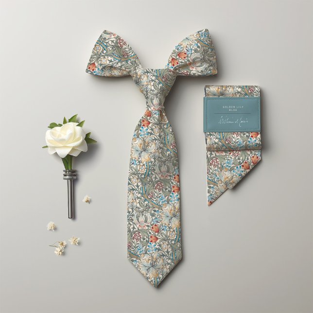 William Morris Lily Art Nouveau Floral Pattern Tie (Creator Uploaded)