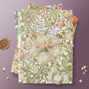 William Morris Lily Art Nouveau Floral Wrapping Pa Paper Sheet