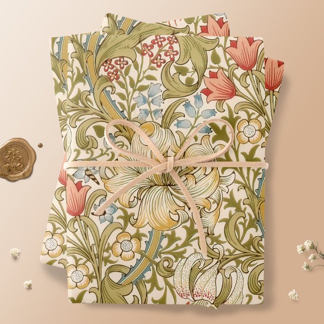 William Morris Lily Art Nouveau Floral Wrapping Paper Sheet (Creator Uploaded)