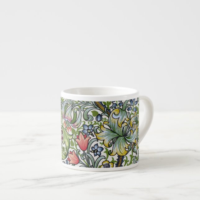 William Morris Lily Floral Chintz Pattern Espresso Cup (Front Right)