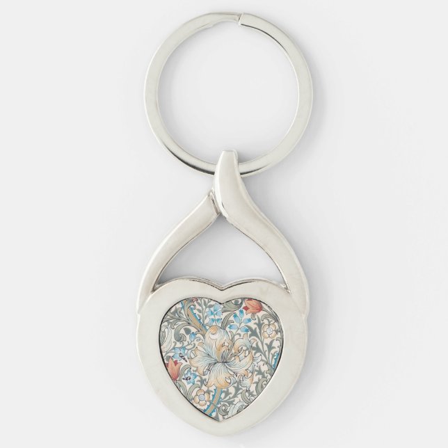William Morris Lily Keychain (Front)