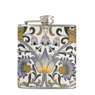 William Morris Lodden floral flower Hip Flask