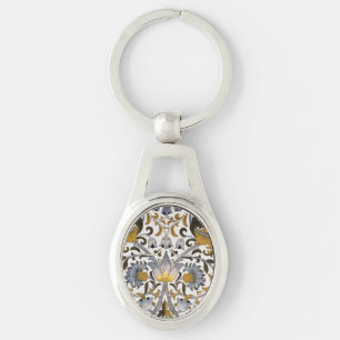 William Morris Lodden floral flower Key Ring