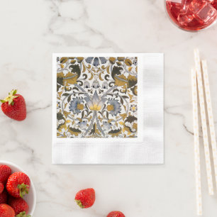 William Morris Lodden floral flower Napkin