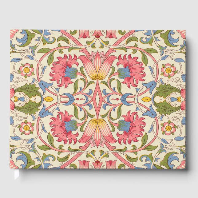 William Morris Lodden floral flower wallpaper  Guest Book (Front)