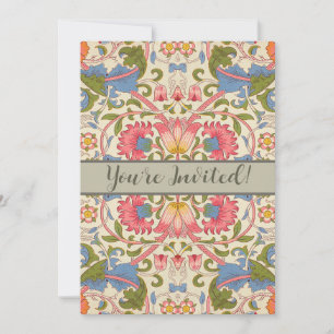 William Morris Lodden floral flower wallpaper  Invitation