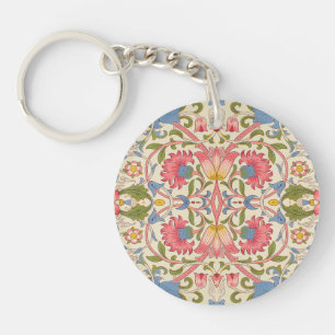 William Morris Lodden floral flower wallpaper  Key Ring
