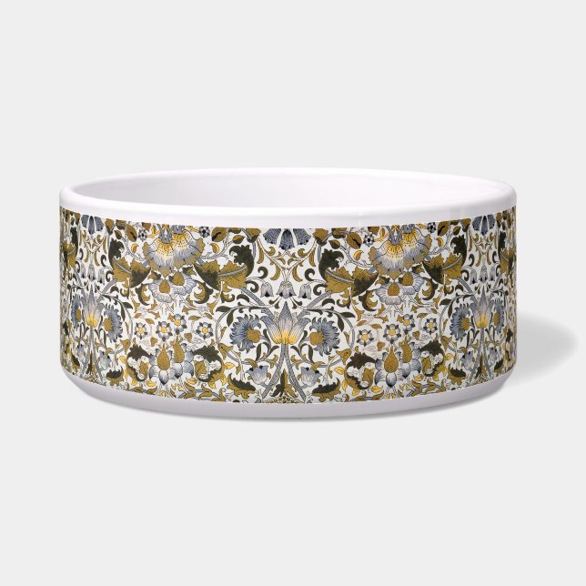 William Morris Lodden Floral Pattern: Blue Gold  (Front)