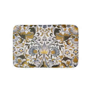 William Morris Lodden Floral Pattern: Blue Gold  Bath Mat