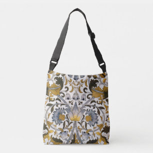 William Morris Lodden Floral Pattern: Blue Gold Crossbody Bag