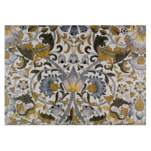 William Morris Lodden Floral Pattern: Blue Gold Cutting Board