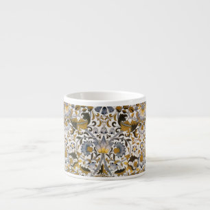 William Morris Lodden Floral Pattern: Blue Gold Espresso Cup