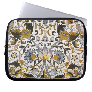 William Morris Lodden Floral Pattern: Blue Gold Laptop Sleeve