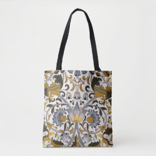 William Morris Lodden Floral Pattern: Blue Gold  Tote Bag