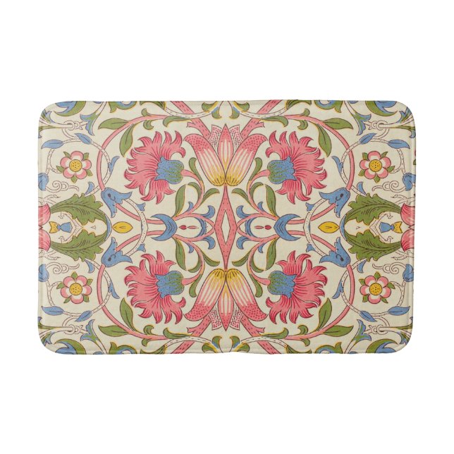 William Morris Lodden Floral Pattern Pastel  Bath Mat (Front)