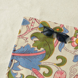 William Morris Lodden Floral Pattern Pastel Beach Towel