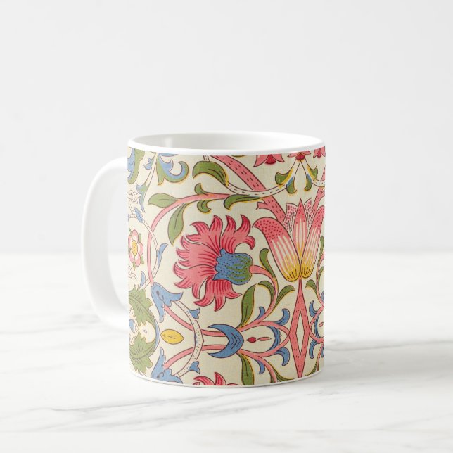 William Morris Lodden Floral Pattern Pastel  Coffee Mug (Front Left)