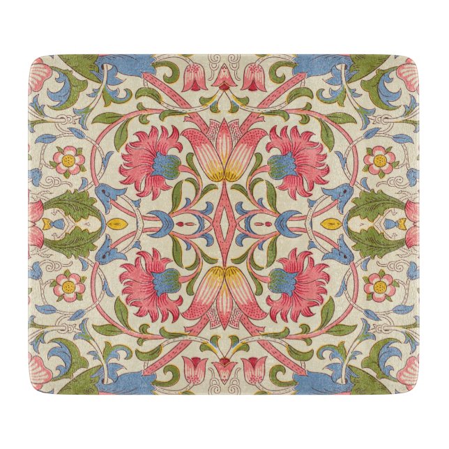 William Morris Lodden Floral Pattern Pastel  Cutting Board (Front)