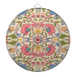 William Morris Lodden Floral Pattern Pastel  Dartboard