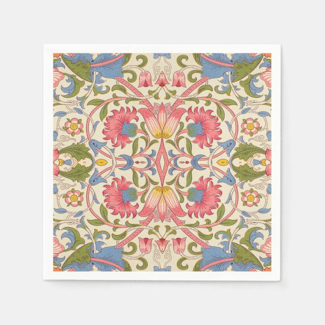 William Morris Lodden Floral Pattern Pastel  Napkin (Front)