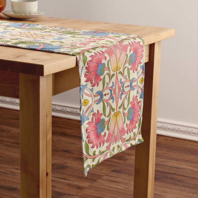 William Morris Lodden Floral Pattern Pastel  Short Table Runner (In Situ)