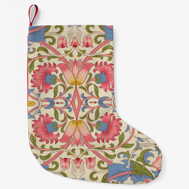 William Morris Lodden Floral Pattern Pastel  Small Christmas Stocking (Front)