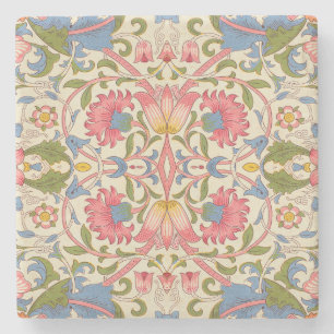 William Morris Lodden Floral Pattern Pastel  Stone Coaster