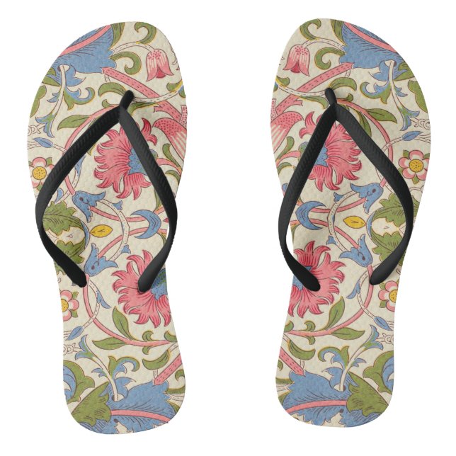 William Morris Lodden Floral Pattern Pastel  Thongs (Footbed)