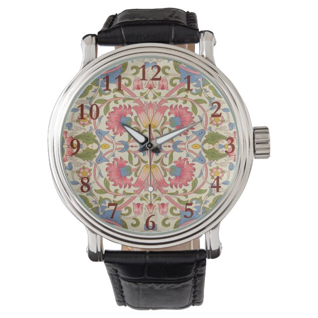 William Morris Lodden Floral Pattern Pastel  Watch (Front)