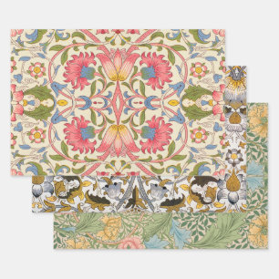 William Morris Lodden Floral Pattern Pastel Wrapping Paper Sheet