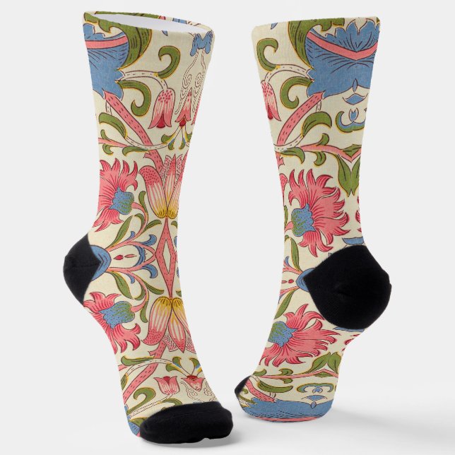 William Morris Lodden Spring Wallpaper Art  Socks (Angled)