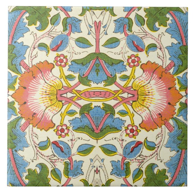 William Morris Loddon Blossom Floral Patterns Ceramic Tile (Front)