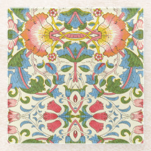 William Morris Loddon Blossom Floral Patterns Glass Coaster