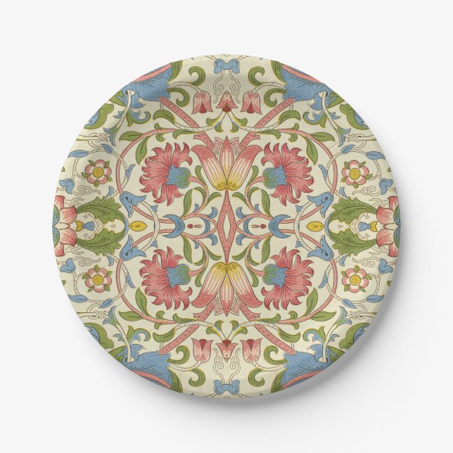 William Morris Loddon Blossom Floral Patterns Paper Plate (Front)
