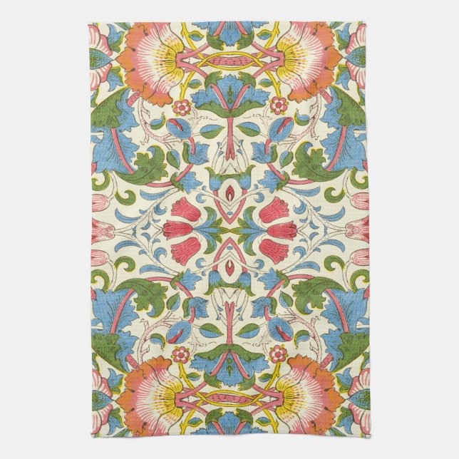 William Morris Loddon Blossom Floral Patterns Tea Towel (Vertical)