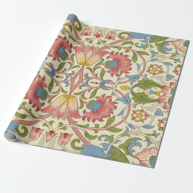 William Morris Loddon Blossom Floral Patterns Wrapping Paper (Unrolled)