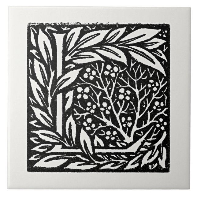 William Morris, Love is Enough, Ceramic Tile (Front)