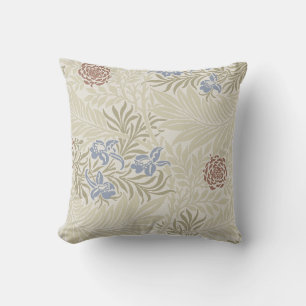 William Morris Lt Blue & Rust Larkspur Pattern Cushion