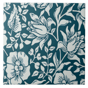 William Morris Mallow Floral Vintage Design Ceramic Tile