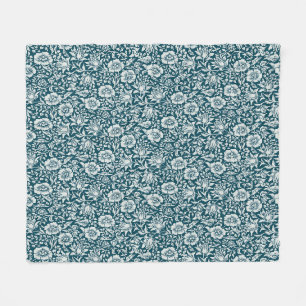 William Morris Mallow Floral Vintage Design Fleece Blanket