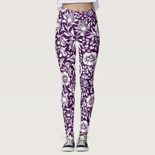 William Morris Mallow Floral Vintage Design Leggings
