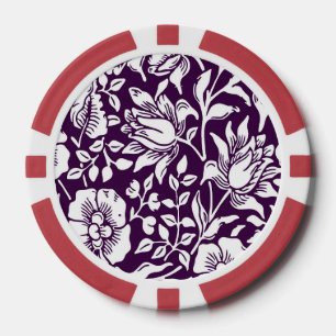 William Morris Mallow Floral Vintage Design Poker Chips