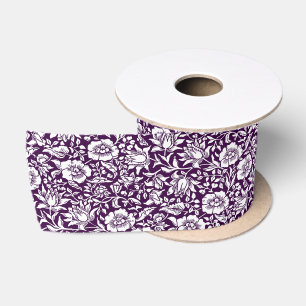 William Morris Mallow Floral Vintage Design Satin Ribbon