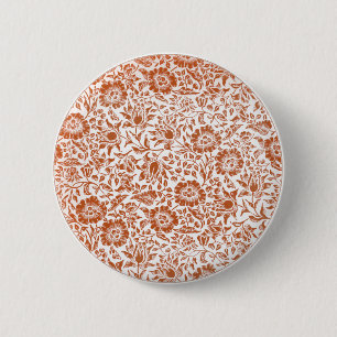 William Morris Mallow Floral Wallpaper Design 6 Cm Round Badge