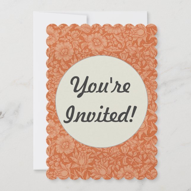 William Morris Mallow Floral Wallpaper Design Invitation (Front)