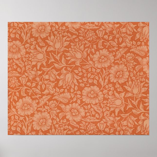 William Morris Mallow Floral Wallpaper Design Poster (Front)