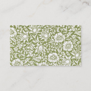 William Morris Mallow Green Pattern Business Card