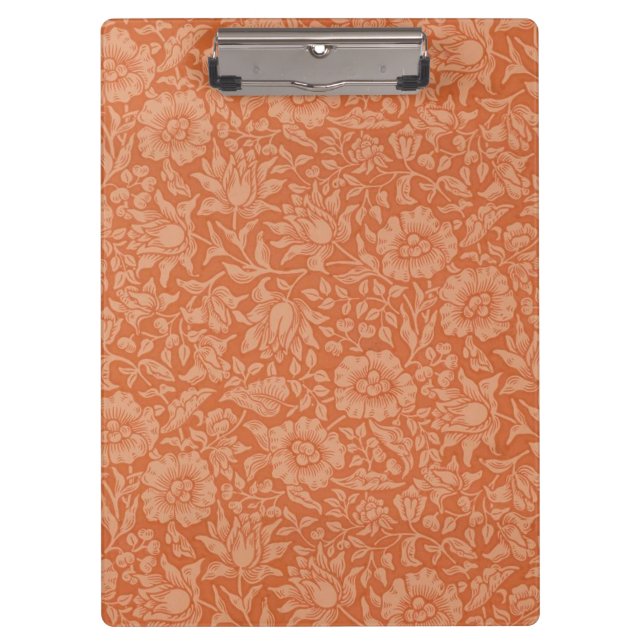 William Morris Mallow Pattern: Terracotta Floral Clipboard (Front)