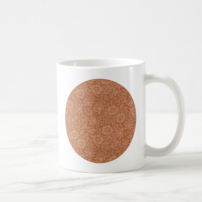 William Morris Mallow Pattern: Terracotta Floral Coffee Mug (Right)